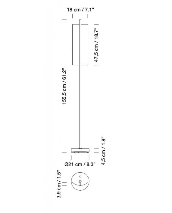 Santa & Cole Lámina 45 Floor Lamp